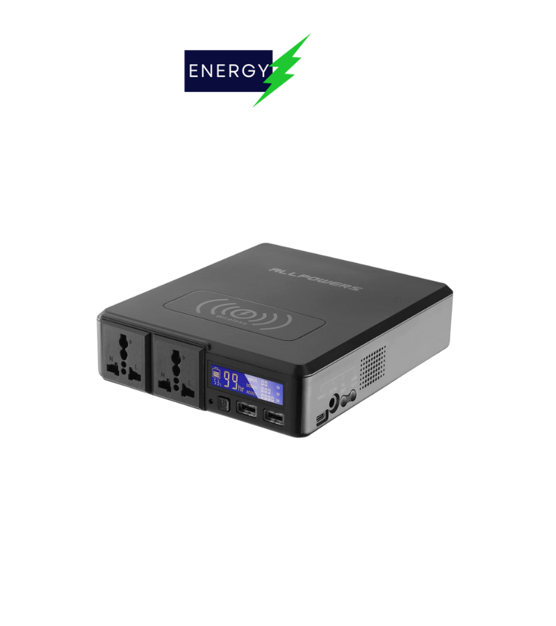 AC 220V Power Station 154Wh, Qi Wireless,  Support Solar Charging - Energy Saver Uk