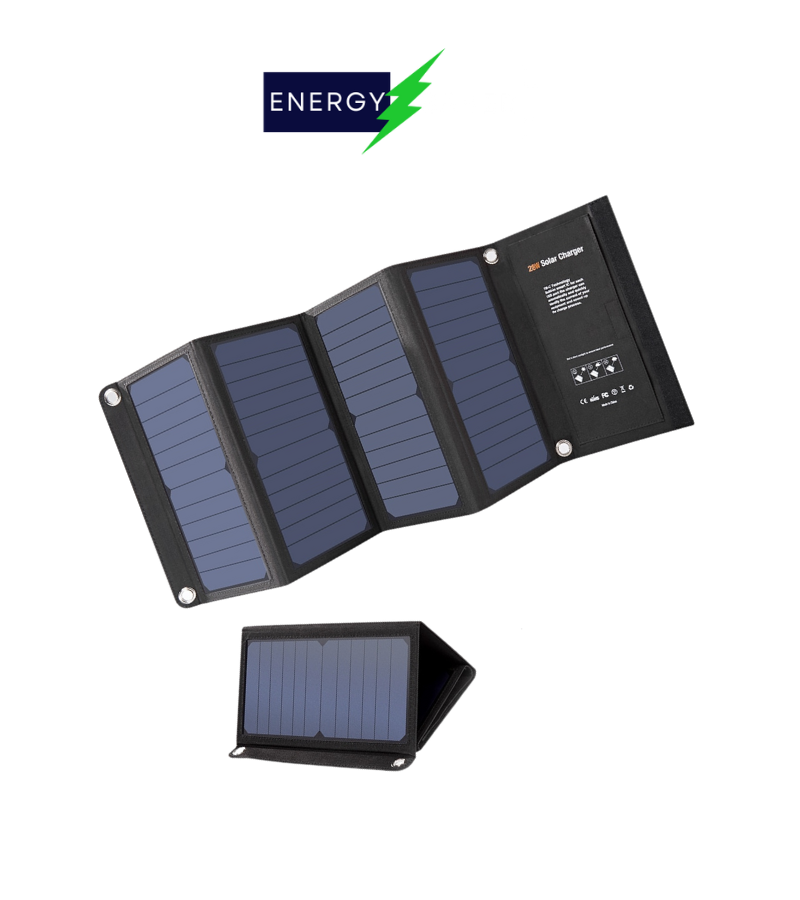 Solar Panel 28W Foldable Portable Qi-Charging - Energy Saver Uk