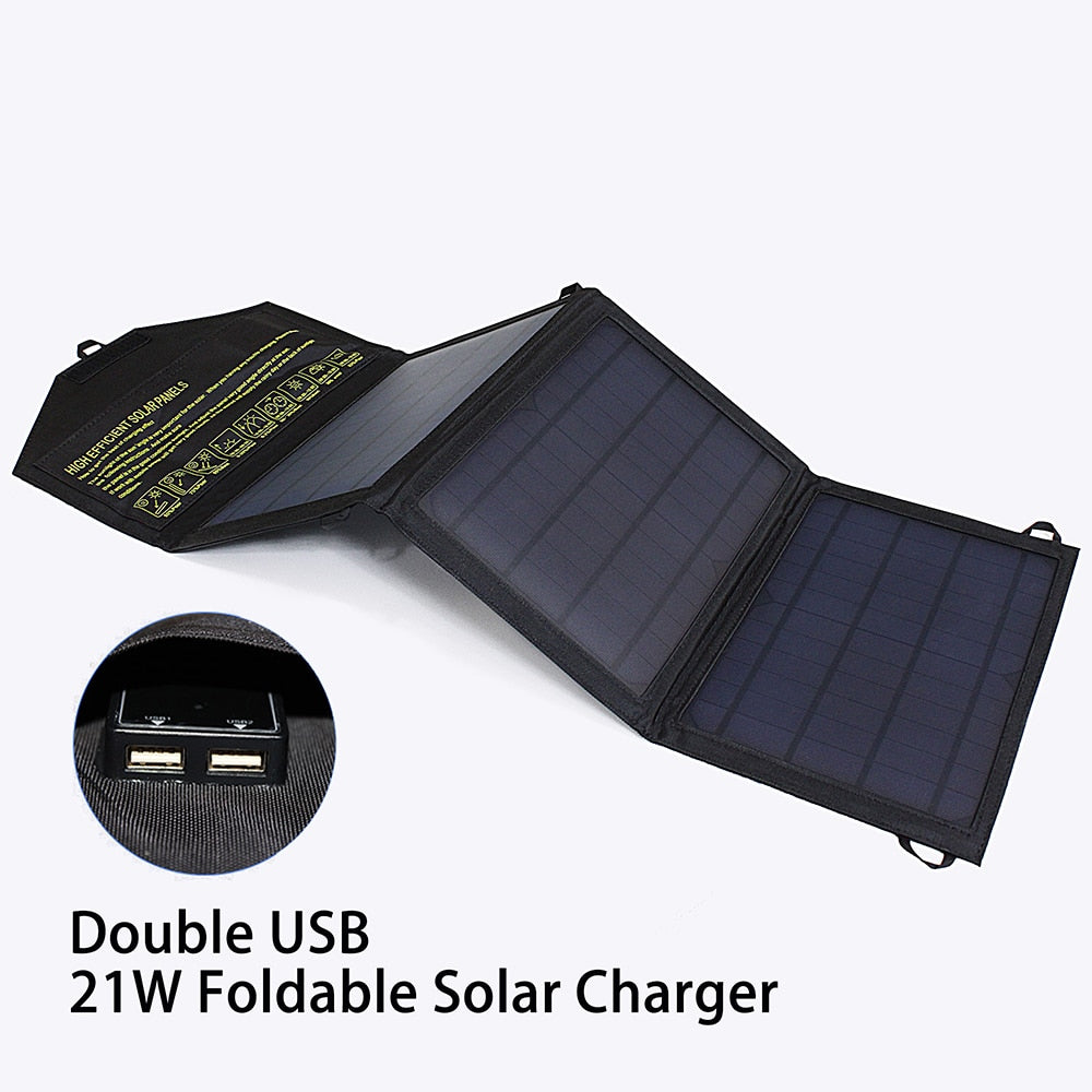 Solar Panel  14W-21W-28W Portable USB Charger - Energy Saver Uk