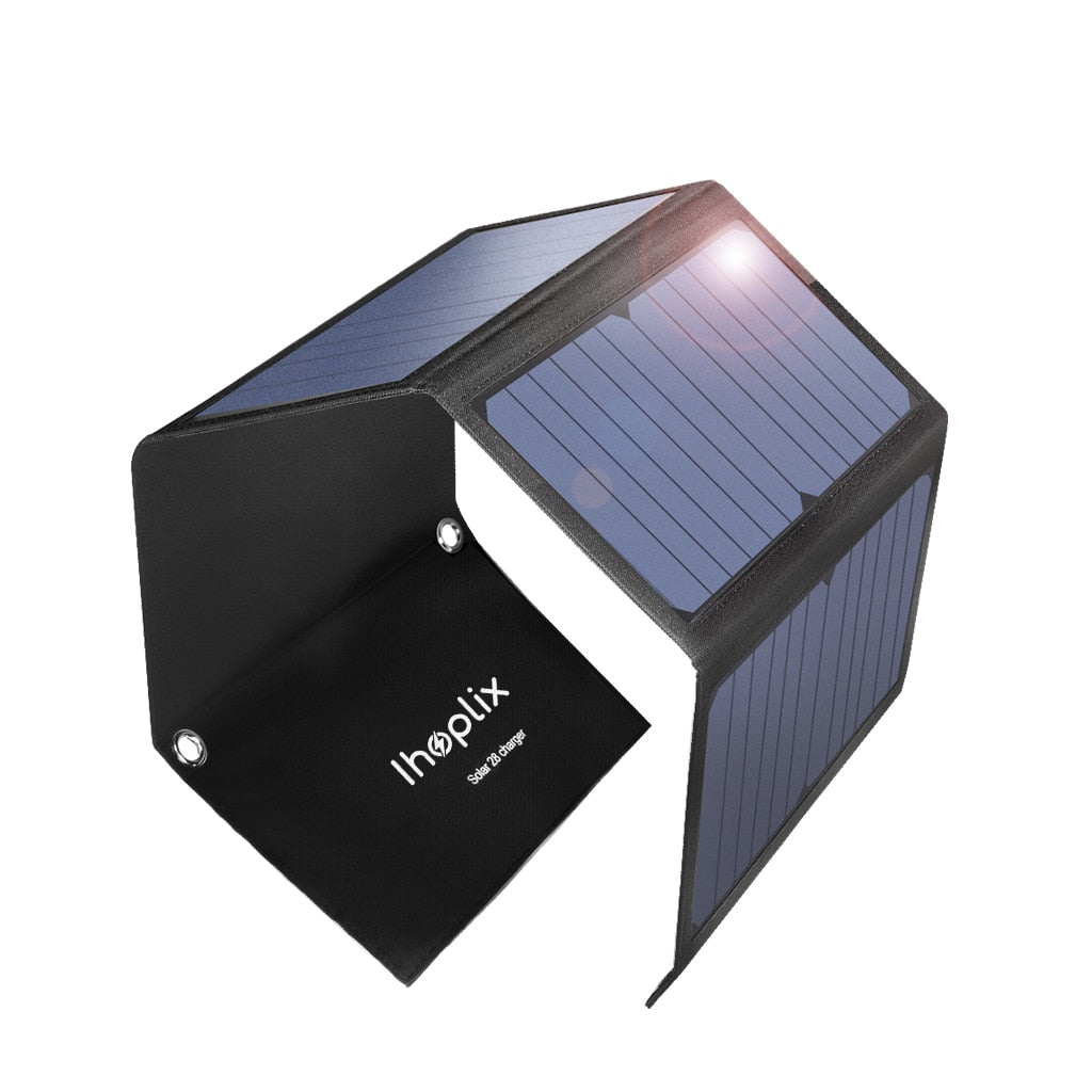 Solar Panel 28W Foldable Portable Qi-Charging - Energy Saver Uk