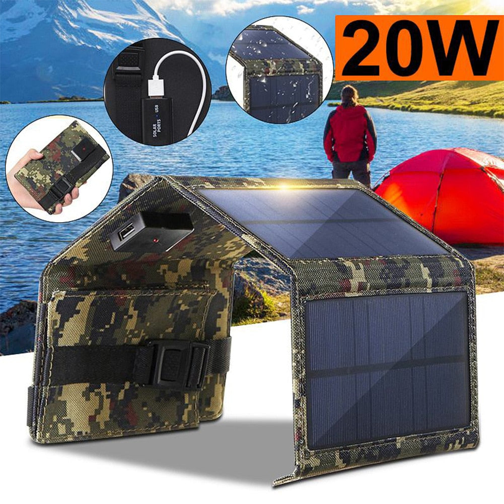 Solar Panel 20W USB Foldable - Energy Saver Uk