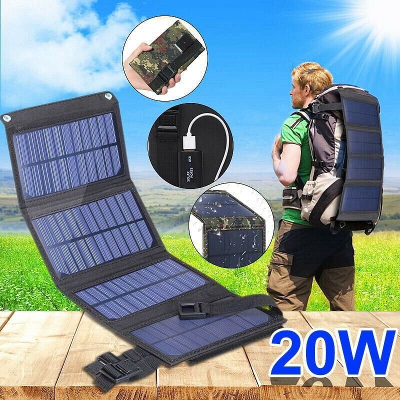 Solar Panel 20W USB Foldable - Energy Saver Uk