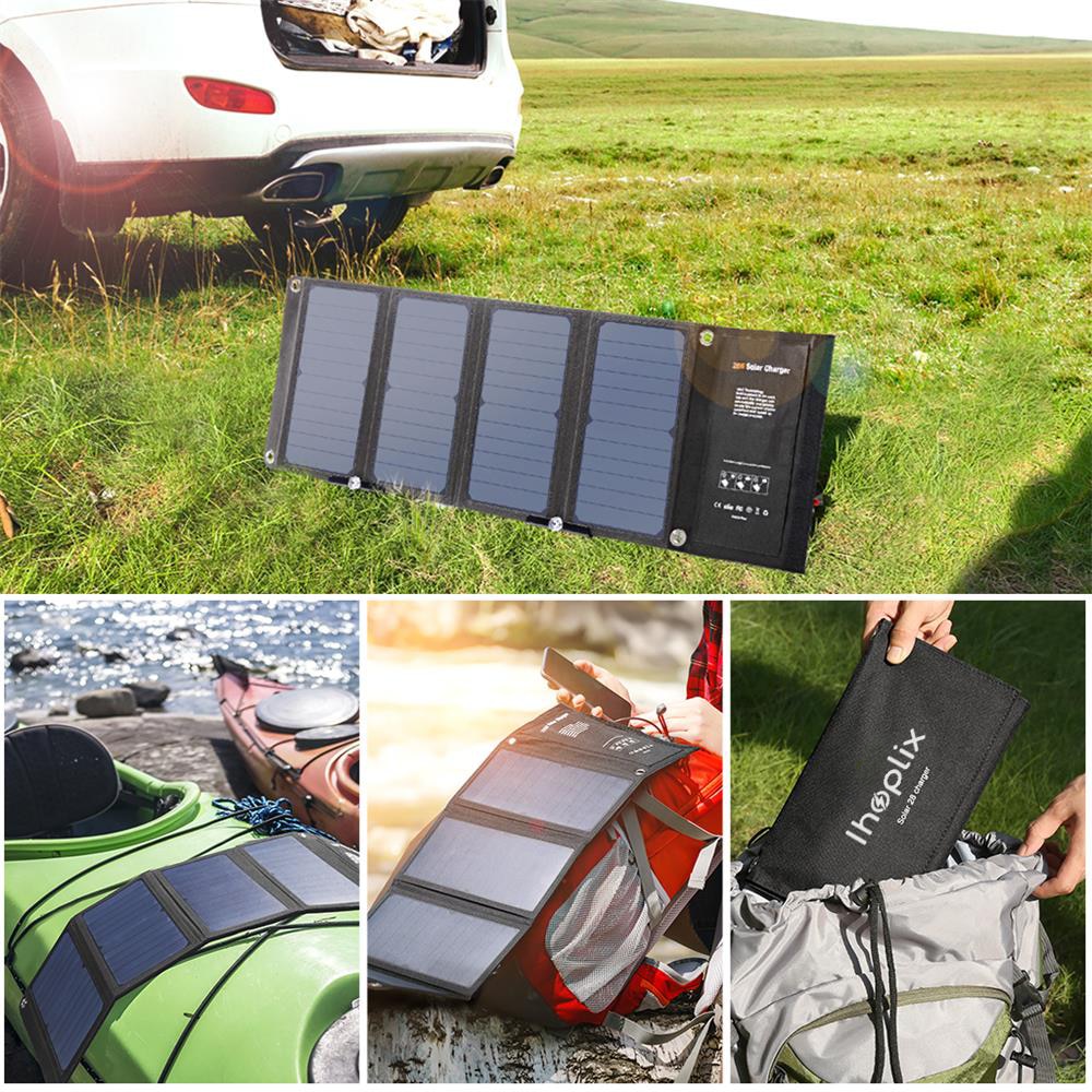 Solar Panel 28W Foldable Portable Qi-Charging - Energy Saver Uk