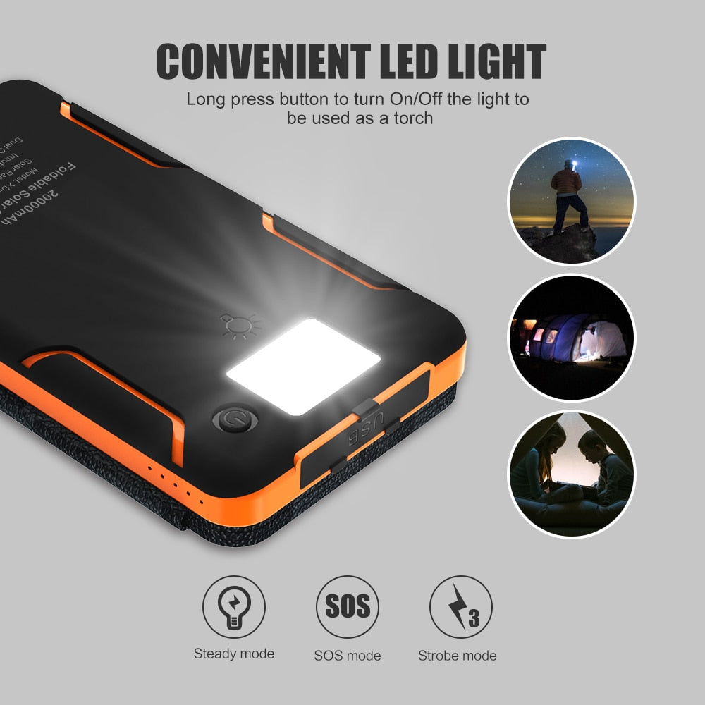 Power Bank+Solar Panel - Portable - Energy Saver Uk