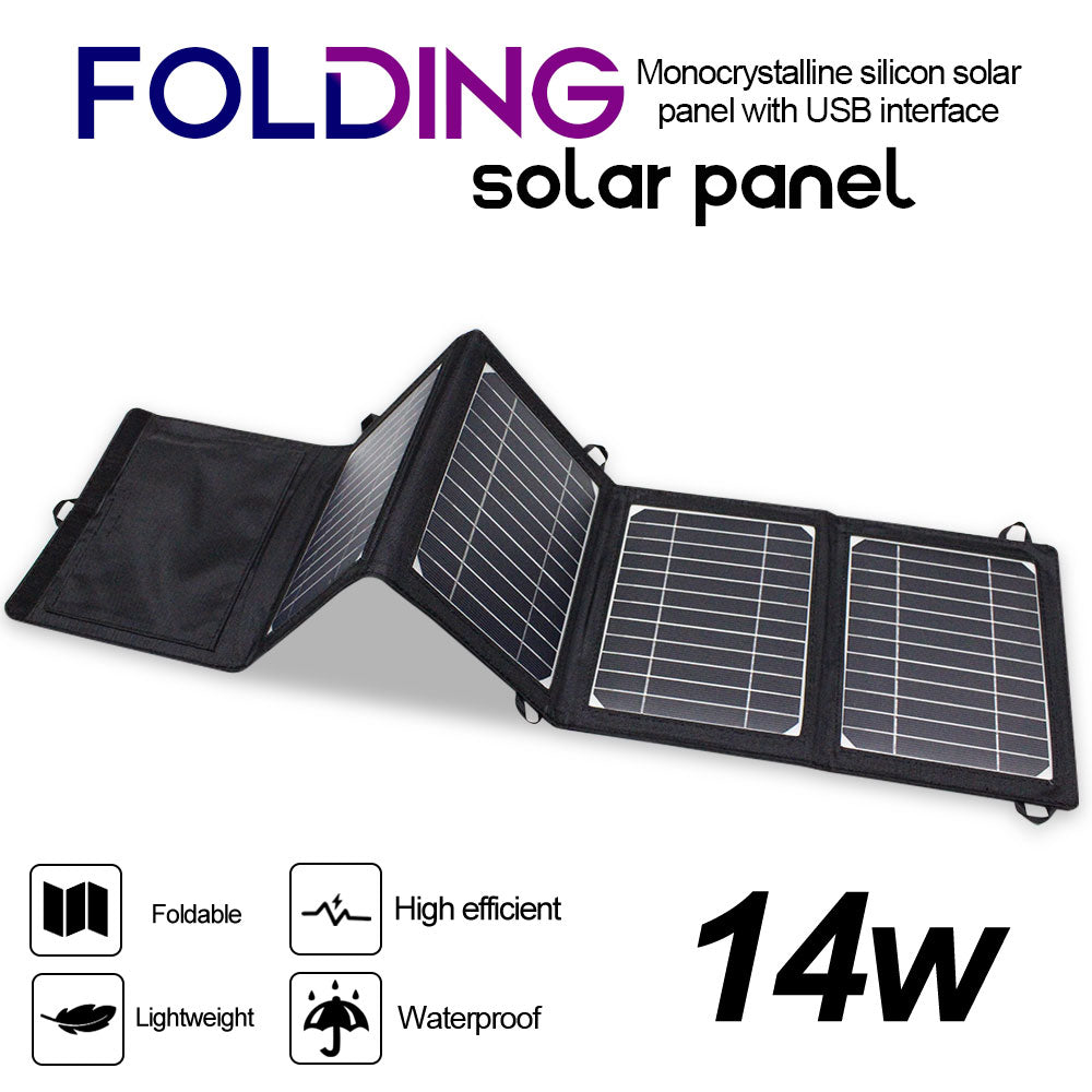 Solar Panel  14W-21W-28W Portable USB Charger - Energy Saver Uk