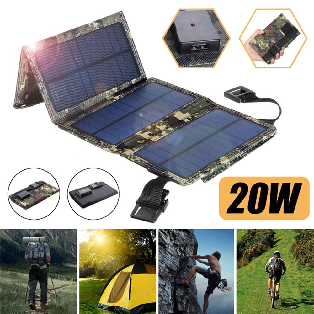 Solar Panel 20W USB Foldable - Energy Saver Uk