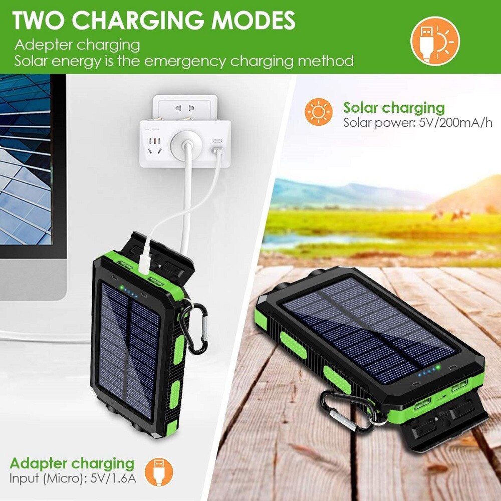 Solar Power Bank - USB 80000mAh - Energy Saver Uk