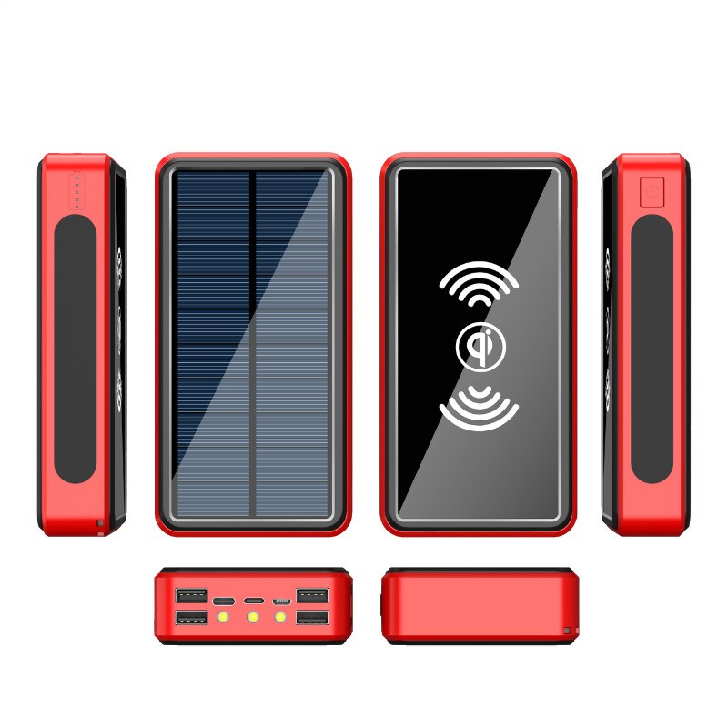 Qi Wireless Solar Powerbank-80000mAh-4USB Ports - Energy Saver Uk