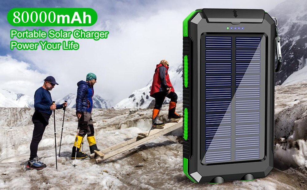 Solar Power Bank - USB 80000mAh - Energy Saver Uk