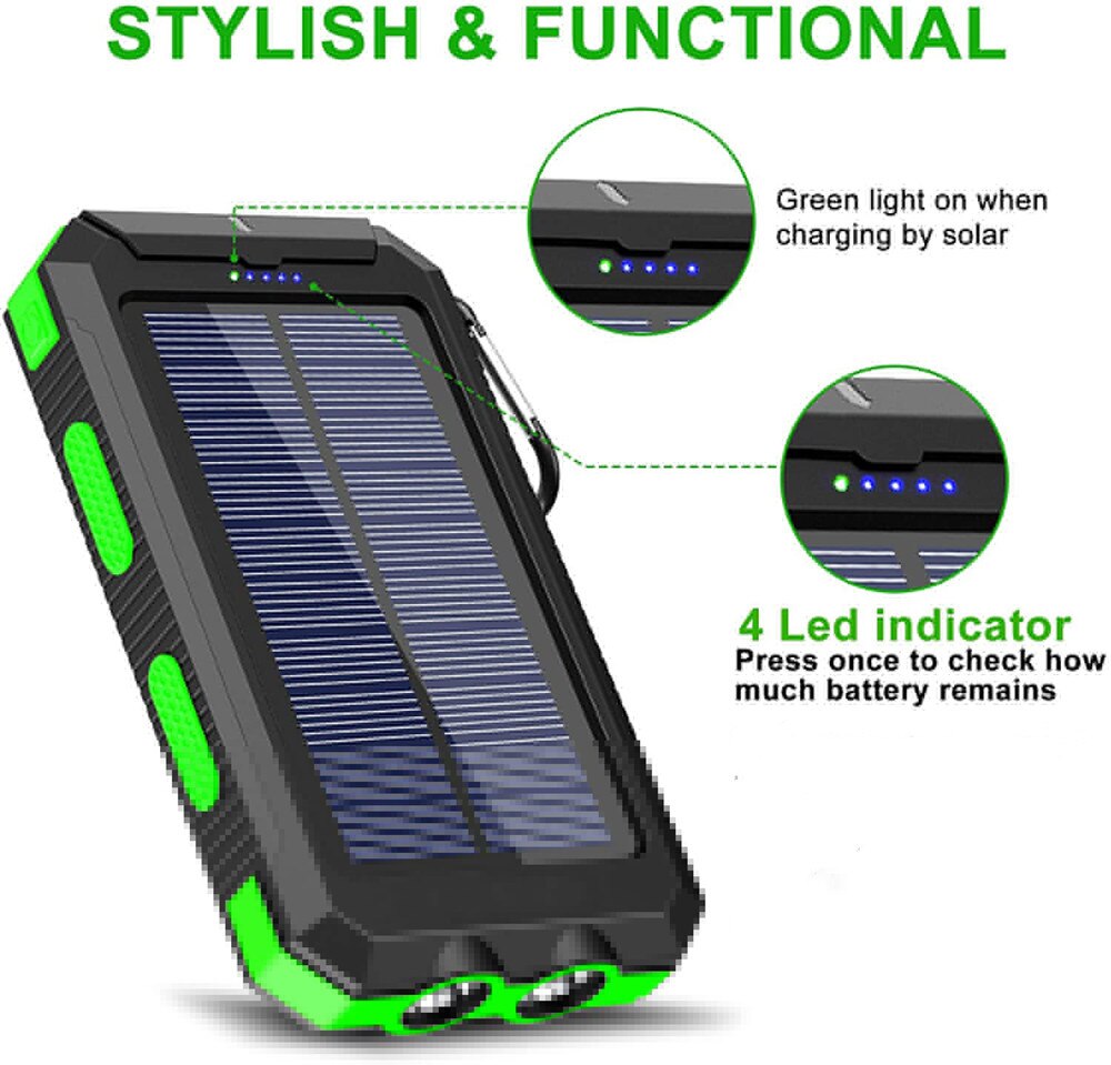 Solar Power Bank - USB 80000mAh - Energy Saver Uk