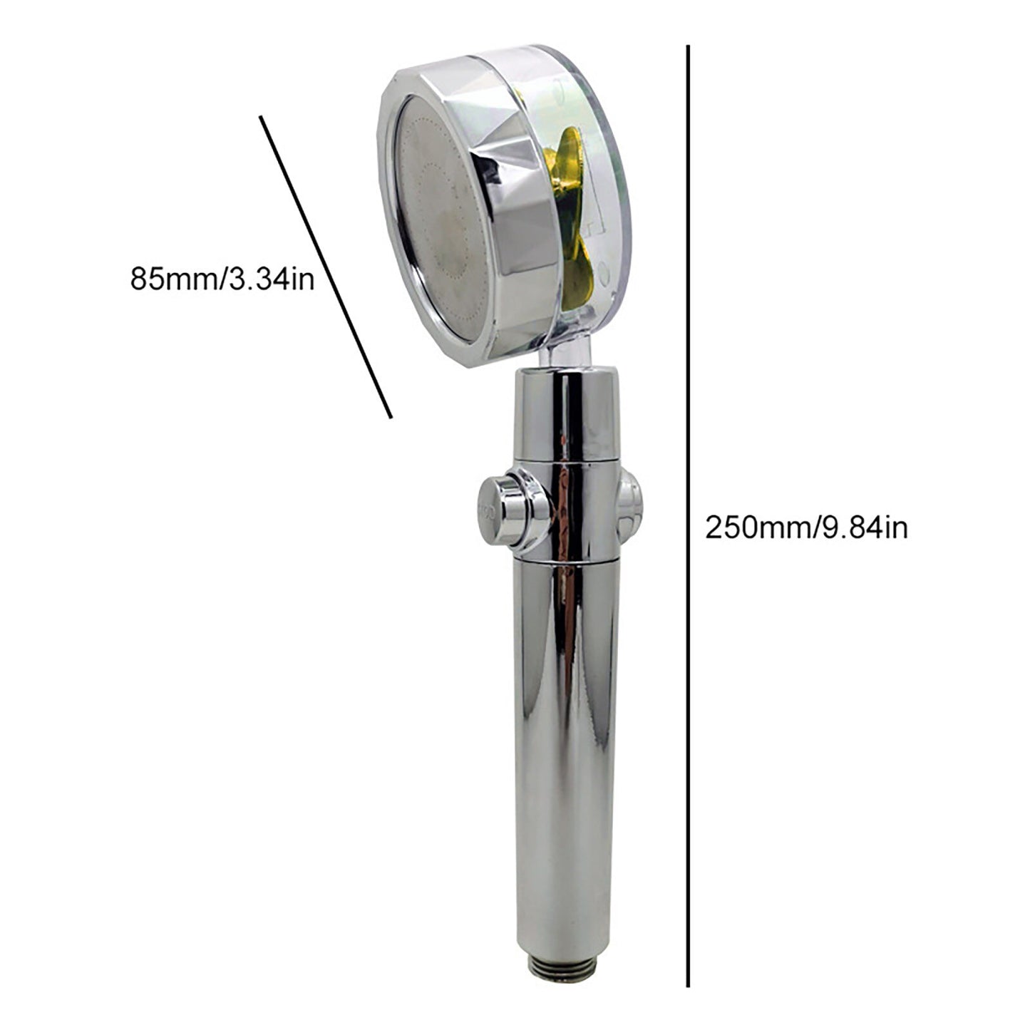 Turbo Fan Shower Head - 360 Rotating - Energy Saver Uk