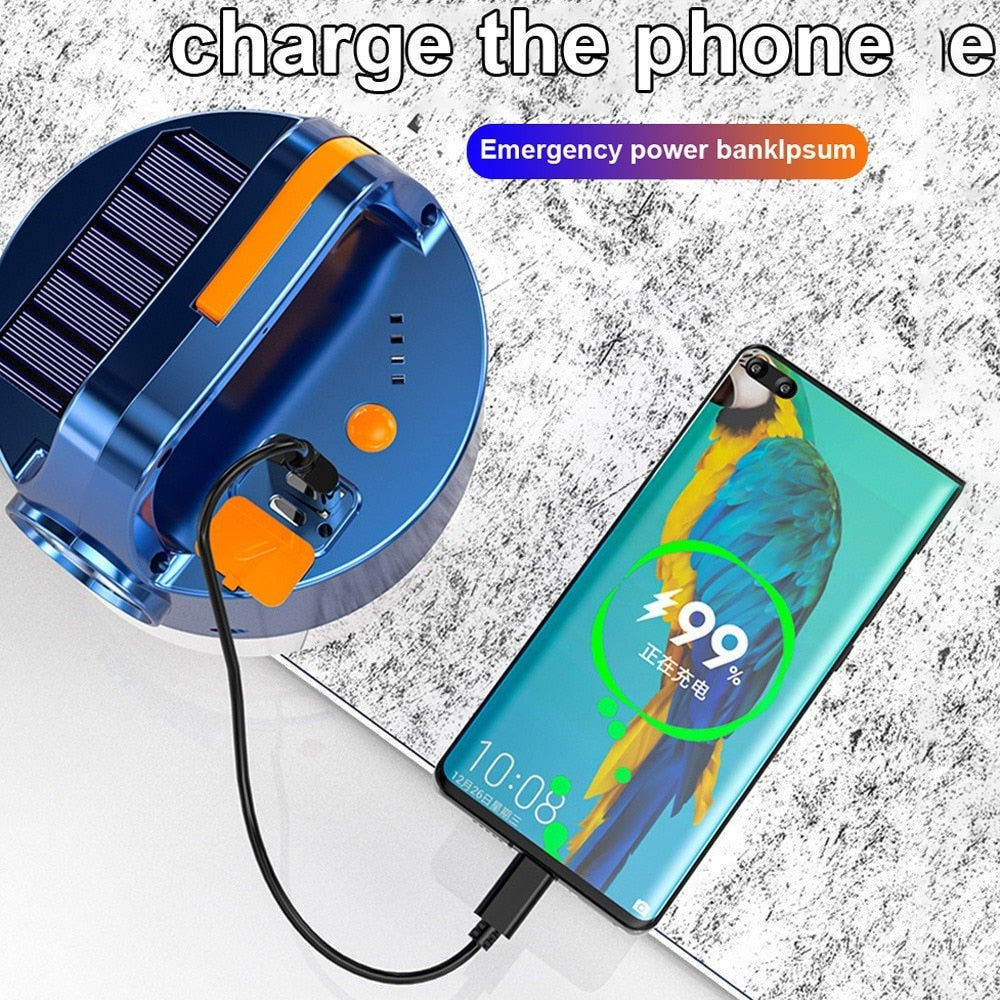 Solar Power Bank + Light 900 W (USB) - Energy Saver Uk