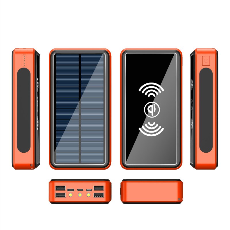 Qi Wireless Solar Powerbank-80000mAh-4USB Ports - Energy Saver Uk