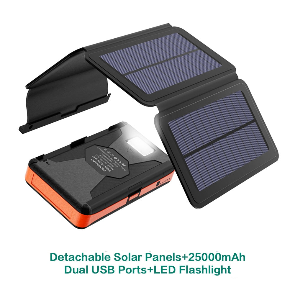 Power Bank+Solar Panel - Portable - Energy Saver Uk